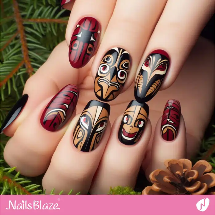 Haida Gwaii Animal-inspired Nail Design | Canadian | Tribal - NB1851
